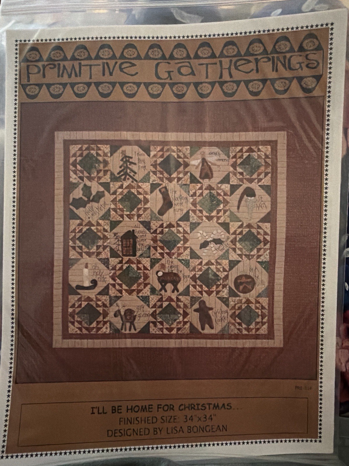 Primitive Gatherings I’ll Be Home for Christmas Quilt Pattern NOS