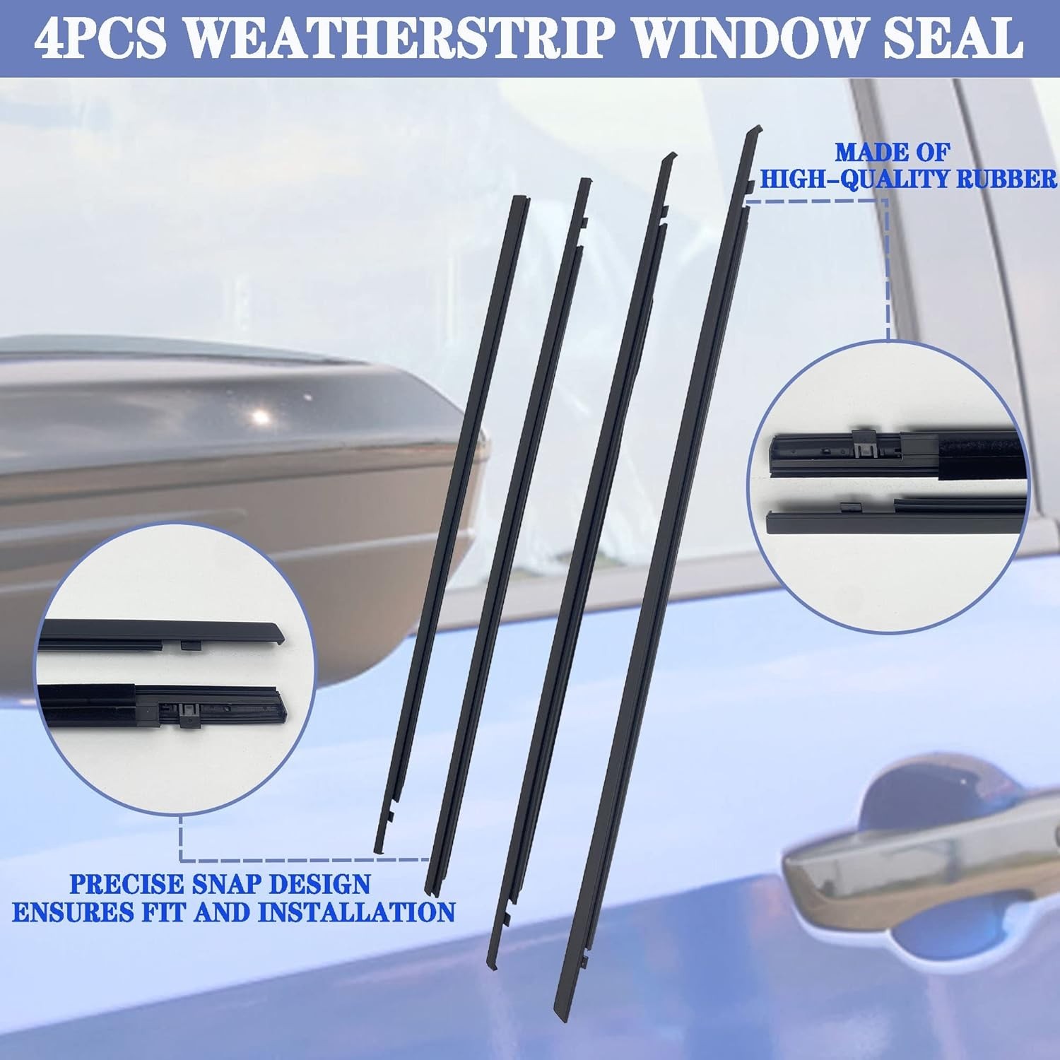 Window Weatherstrip Compatible with Honda Civic Hatchback 2016-2019 Replaces ...
