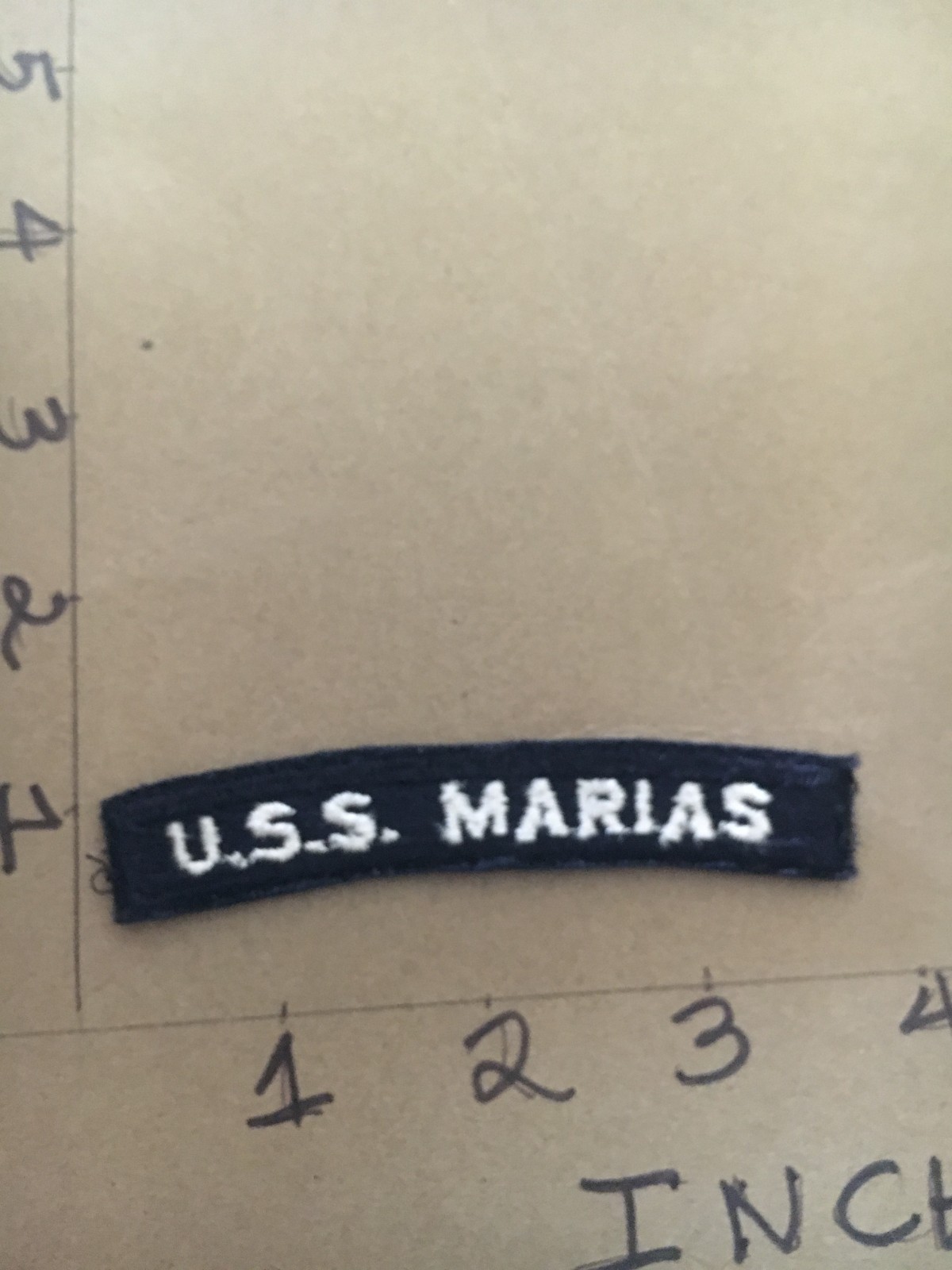 US NAVY SHOULDER STRIP TAB *** rocker *** Patch USS Marias