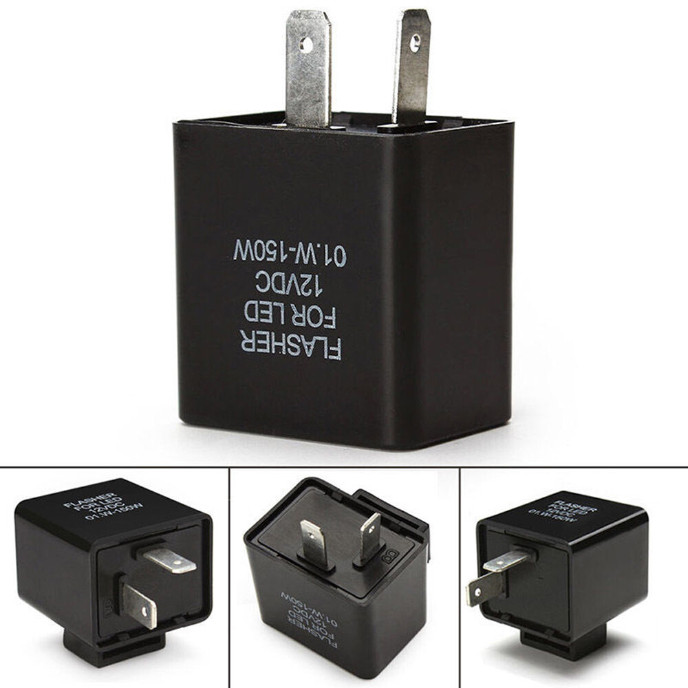 Motorcycle 2 Pin Blinker LED Flasher Relay Turn Signal Indicator Kit Universal