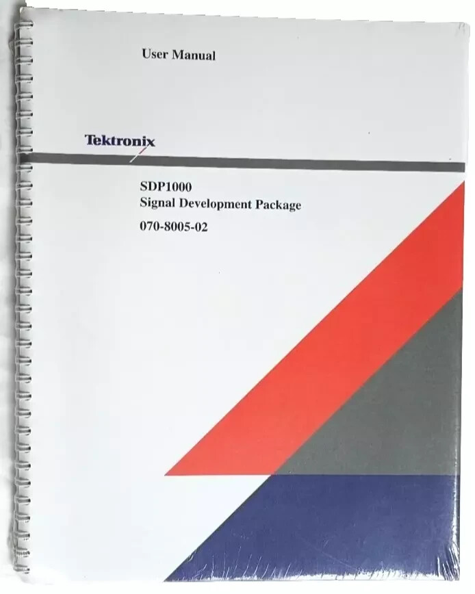 Tektronix USER MANUAL: SDP 1000 Signal Development Package 070-8005-02 NEW /NOS