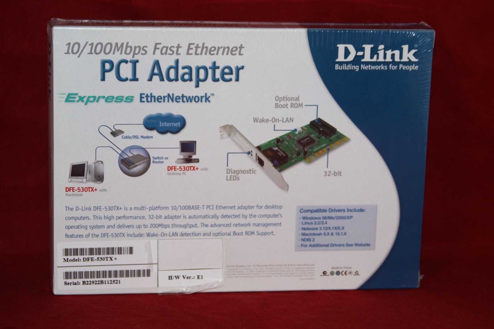 D-Link DFE-530TX+ 10/100 Mbps Fast Ethernet PCI Adapter