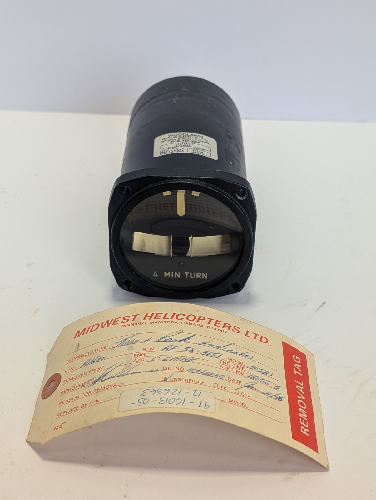 R.C. Allen A1600 Turn and Slip Indicator 4 Minute Turn