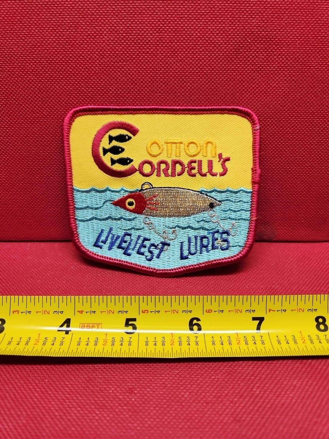 Vintage Fishing Competition / Tournament Patch "Cotton Cordell" Liveliest Lures!