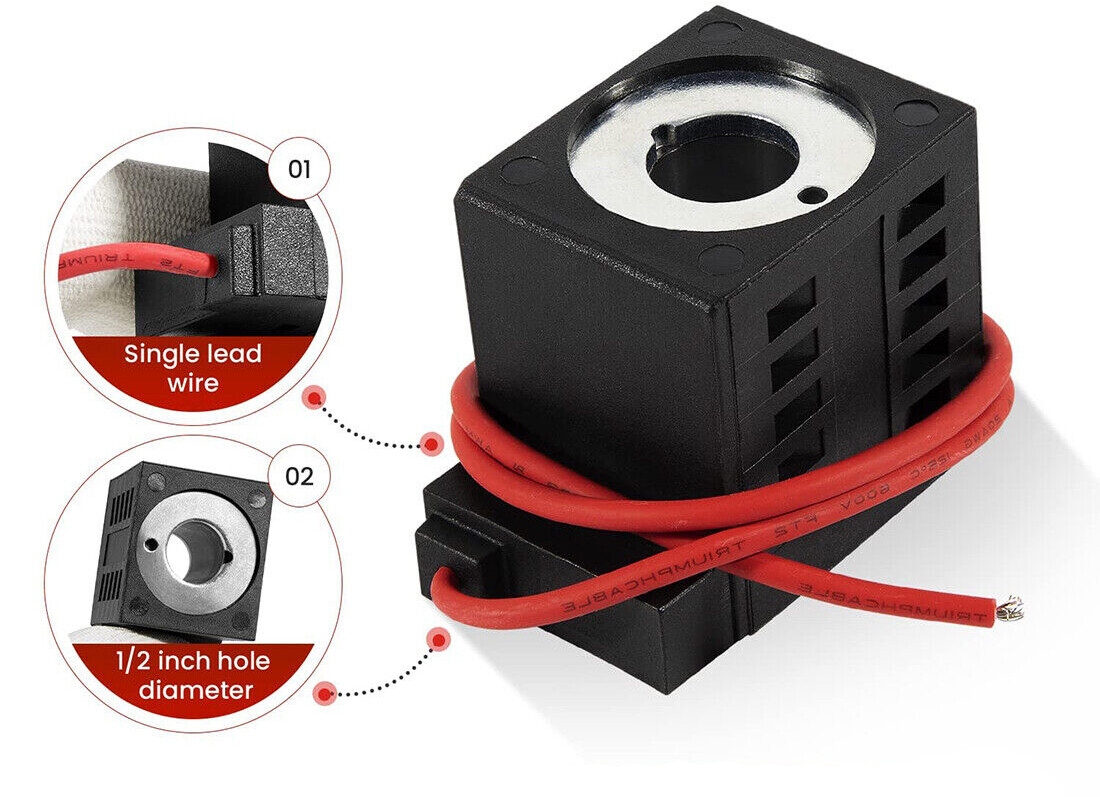10226-14 Solenoid Coil Hydraulic Power Unit Lift Dump 12V DC 16W 1/2” Valve Stem