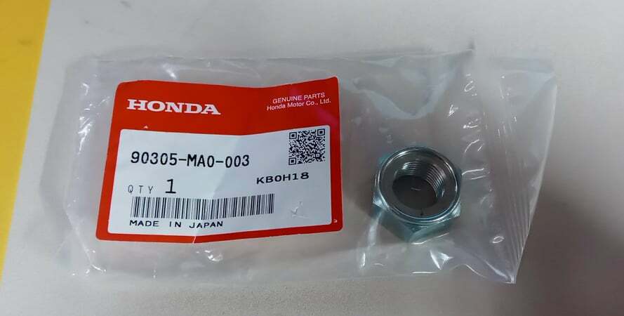 GENUINE Honda OEM 90305-MA0-003 NUT, AXLE (16MM)