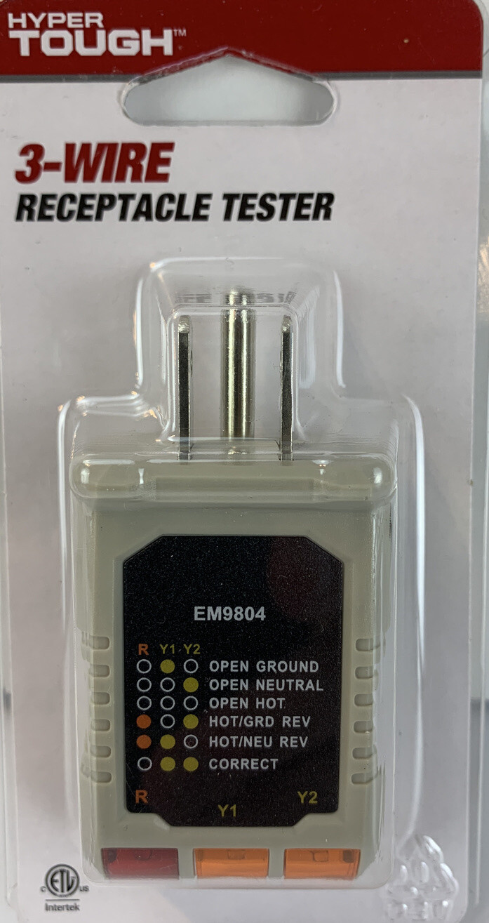 3 Wire Receptacle Tester Hyper Tough New With Tags