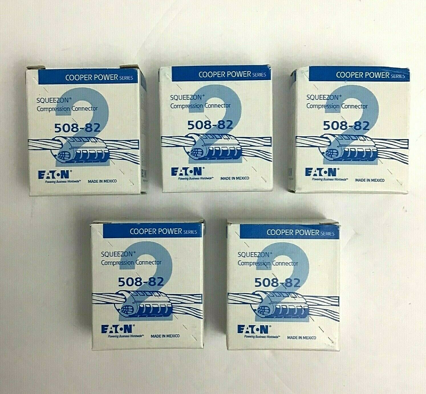 Eaton Cooper Power 508-82 Squeezon Compression Overhead Cable Tap - Lot of 5