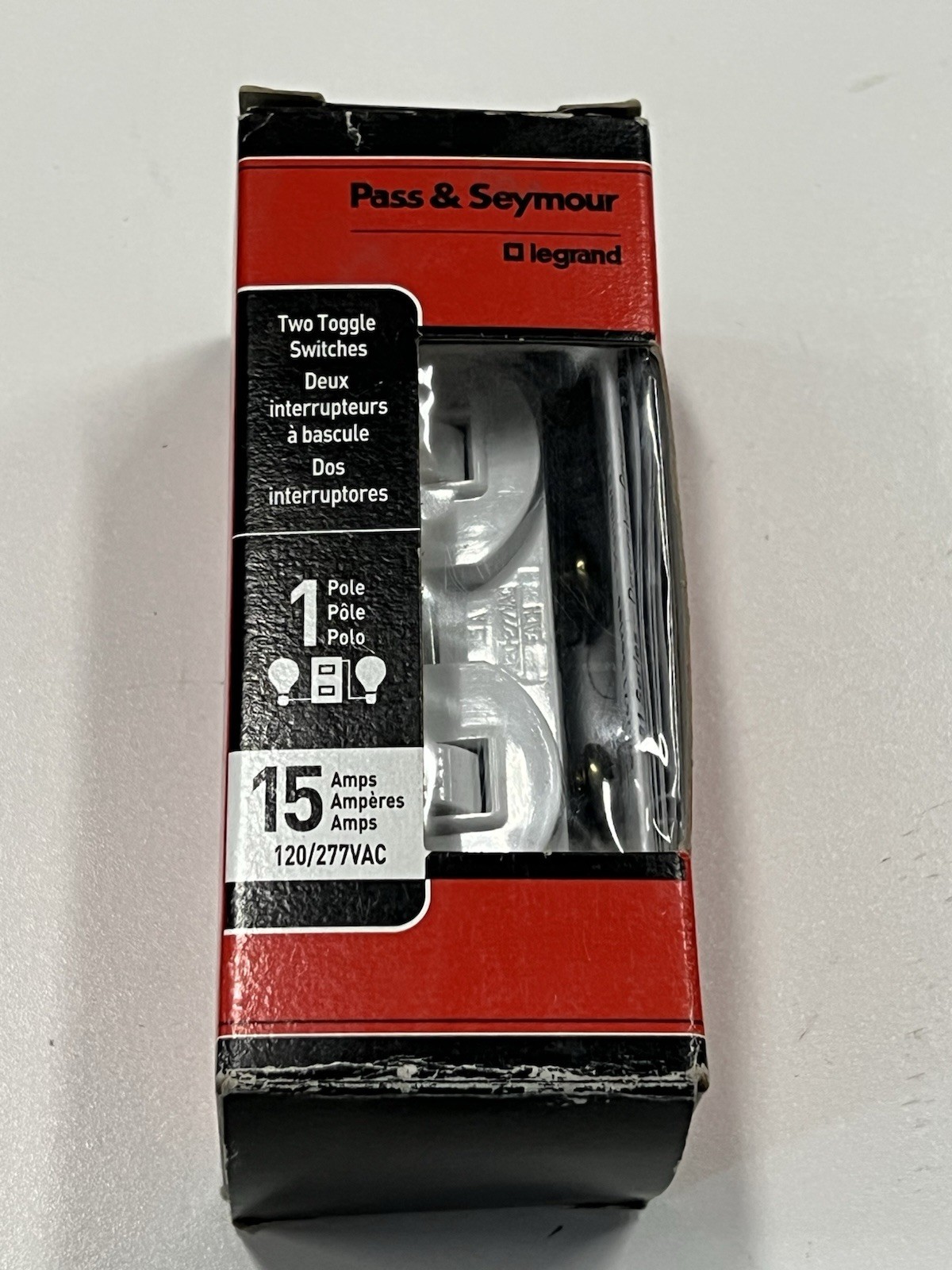 Pass & Seymour Legrand 690-WGCC6 Ivory Two Single Pole Switches 15A-120/277VAC