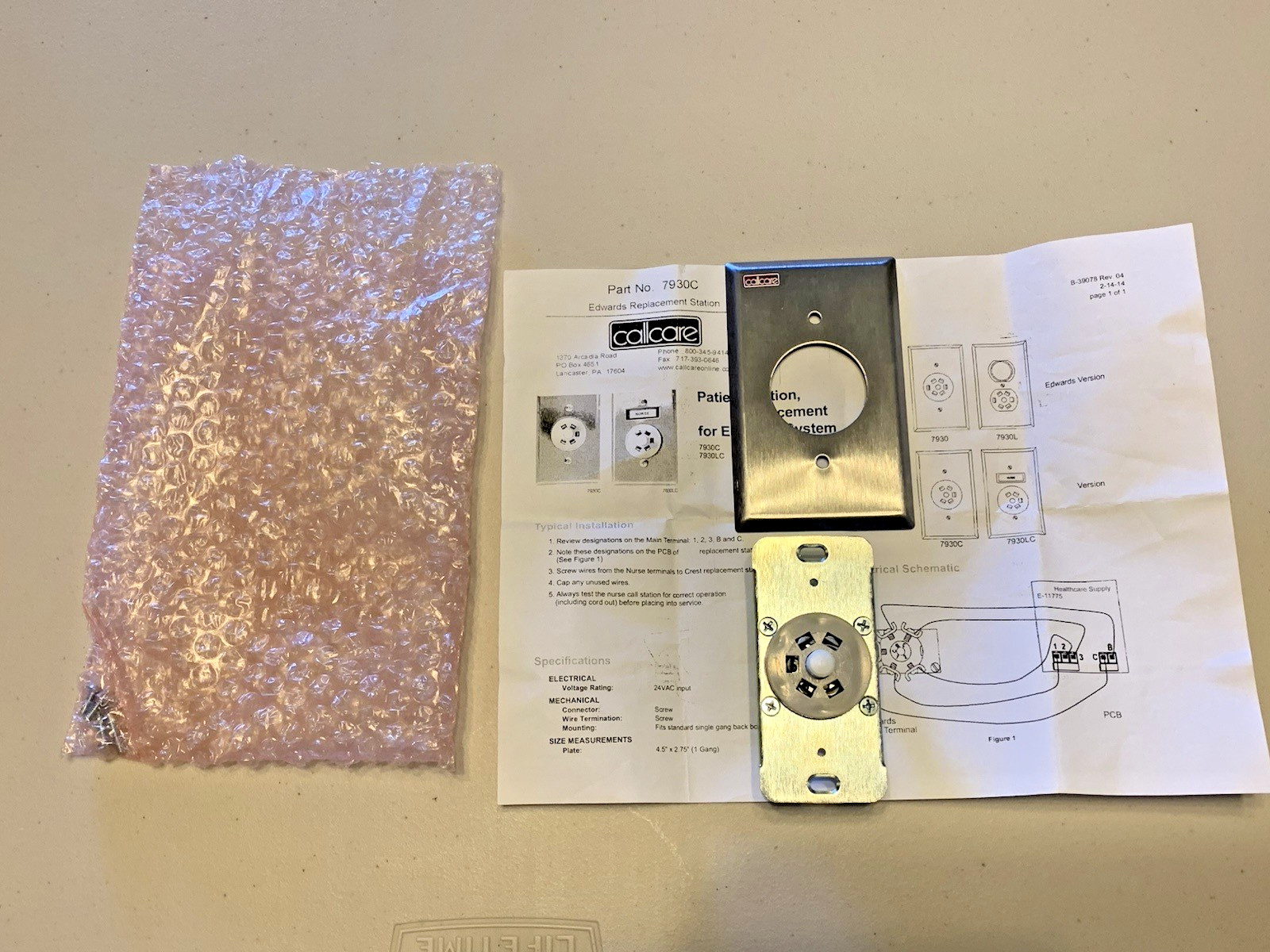 NEW In Package Callcare ET-7930C Edwards Replacement Station . See Pictures