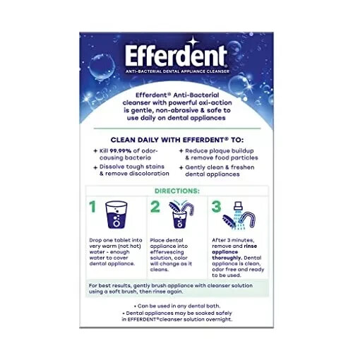 Efferdent Retainer & Denture Cleaner Tablets Minty Fresh & Clean 90 Count