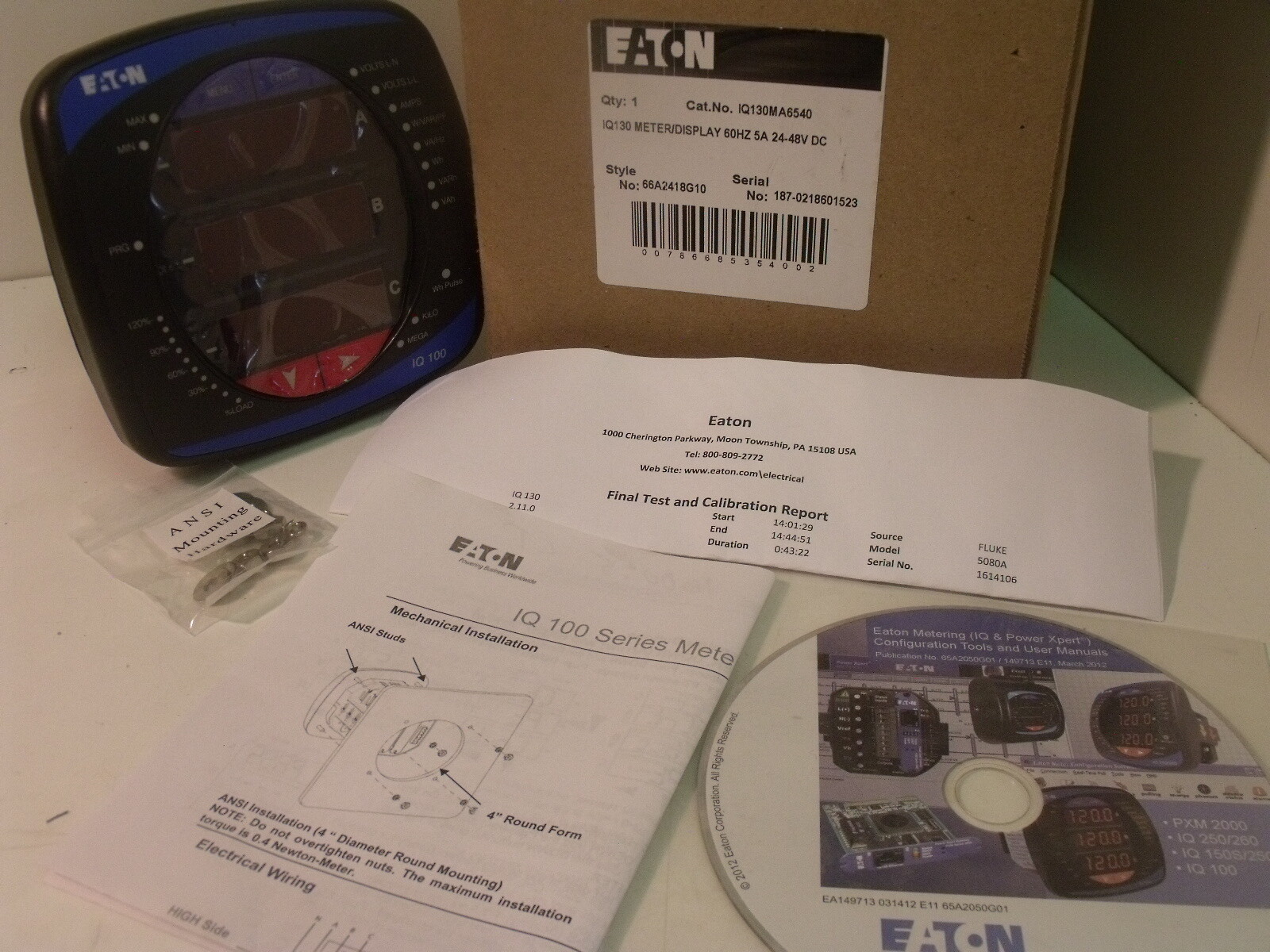 NIB Eaton IQ130MA6540 Series IQ100 Electronic Power Meter w/ Integral Display