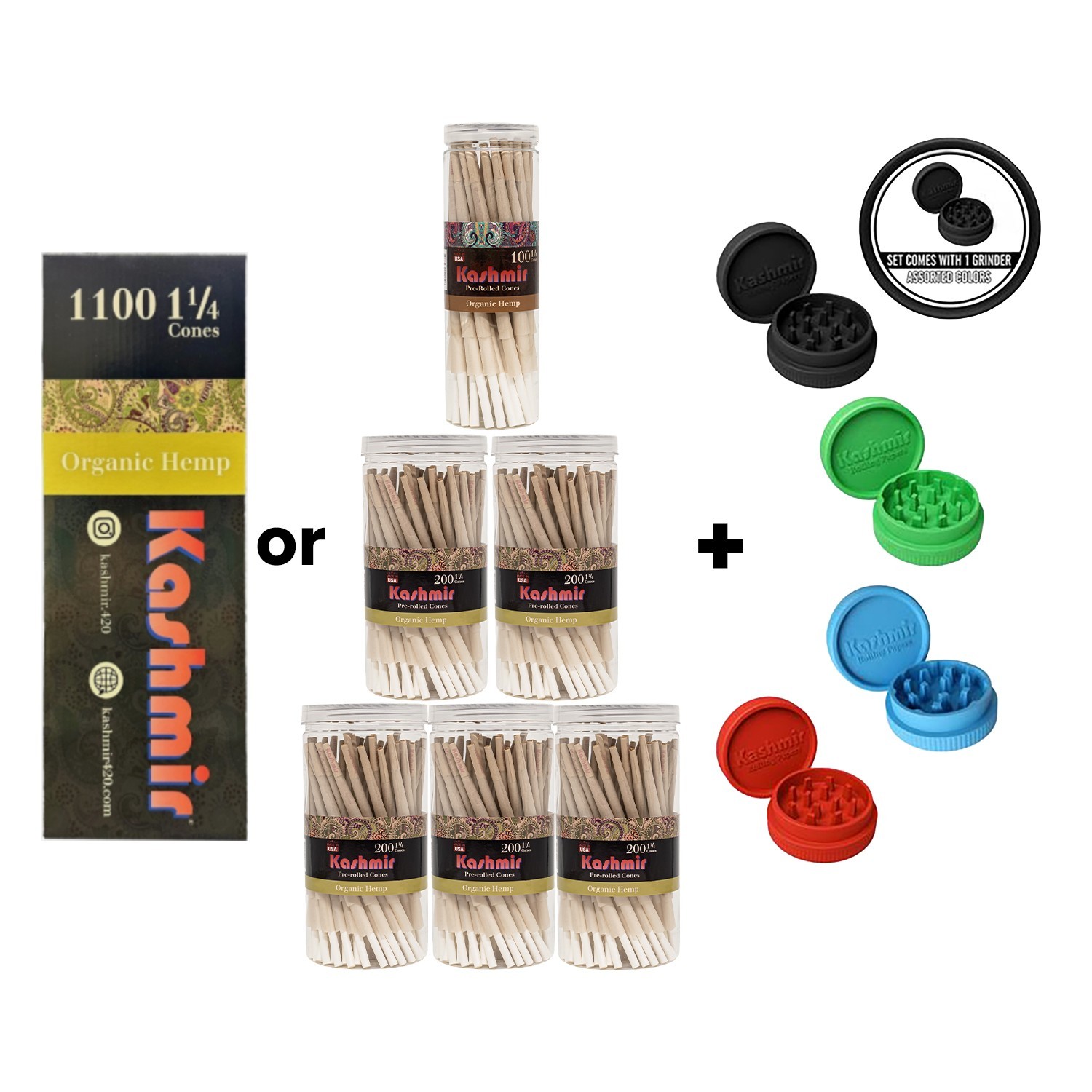 Organic HMP Pre-Rolled Cones 1 1/4 Size 1100 CT Bulk Box 79 mm Rolling Cones