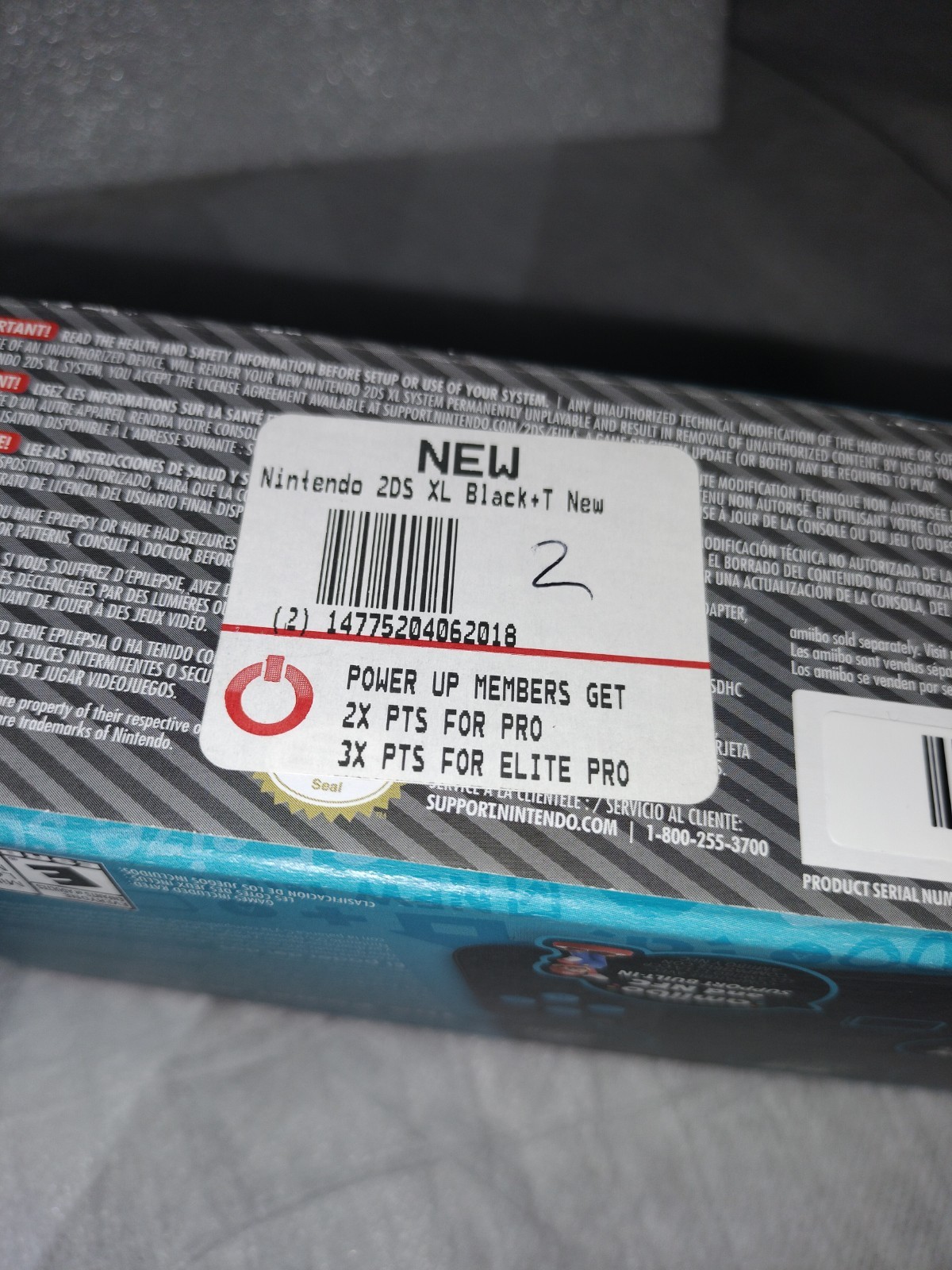 "New" Nintendo 2ds XL Console (Box Only) - Black/Turquoise Variant Box Only.