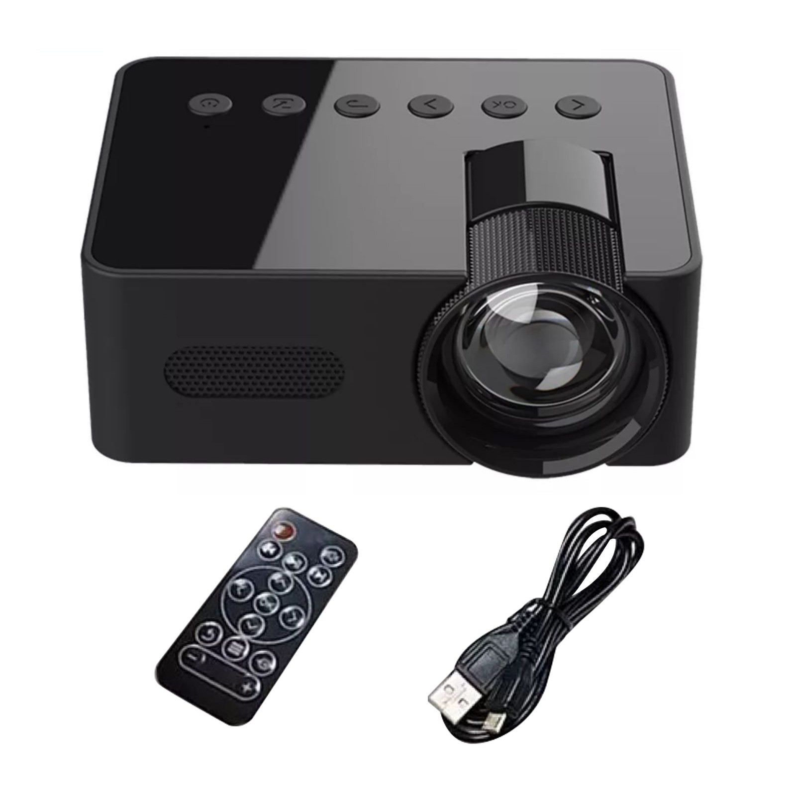 1set Portable Projector 1080P HD 16:9 Projection Multi-functional Connectivity