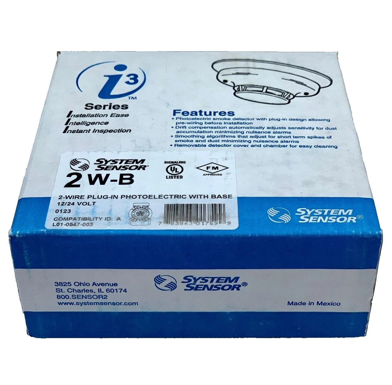 System Sensor 2W-B Smoke Detector 2-Wire White - Open Box NOS