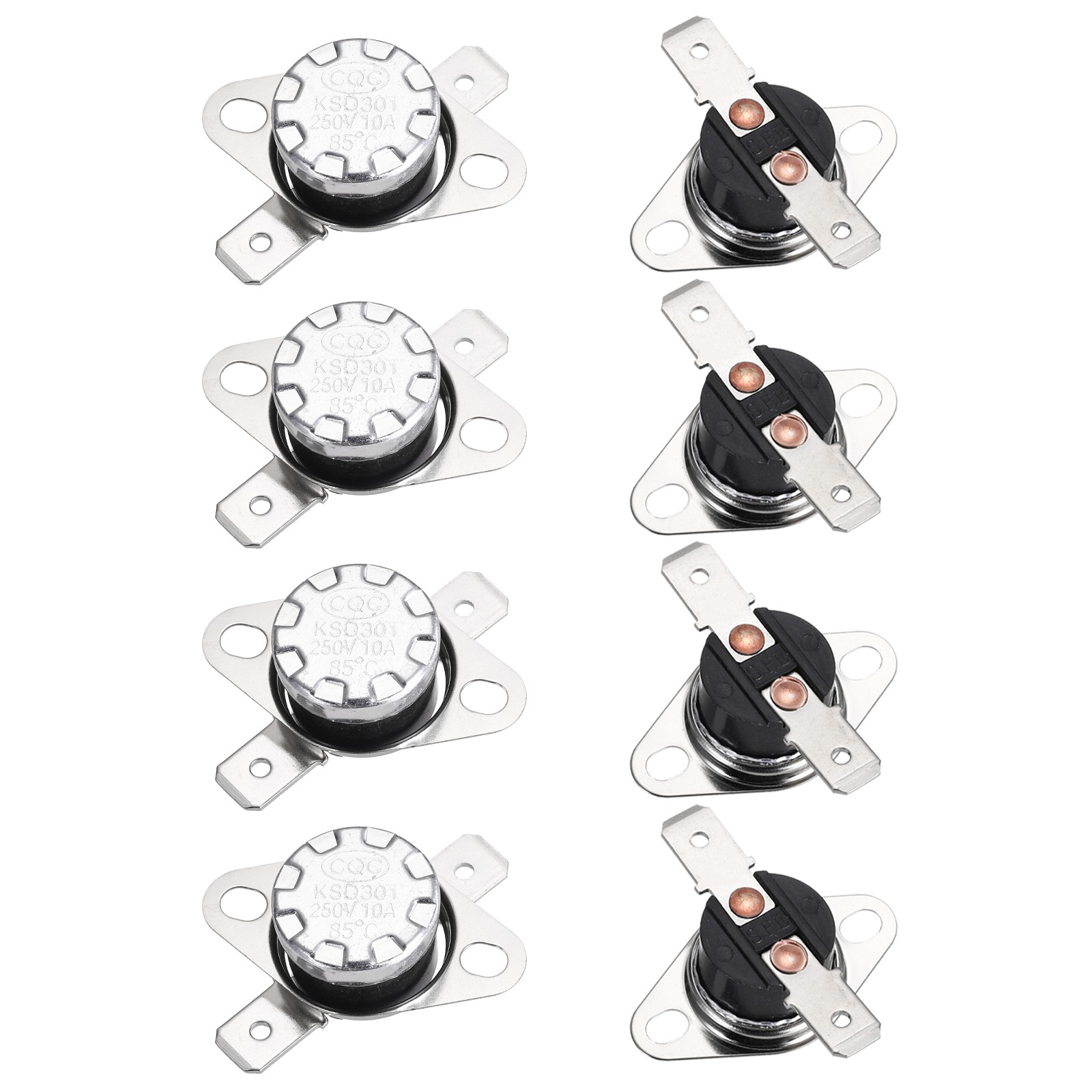 8PCS Temperature Control Switch Thermostat 85°C 10A N.C 6.3mm Pin