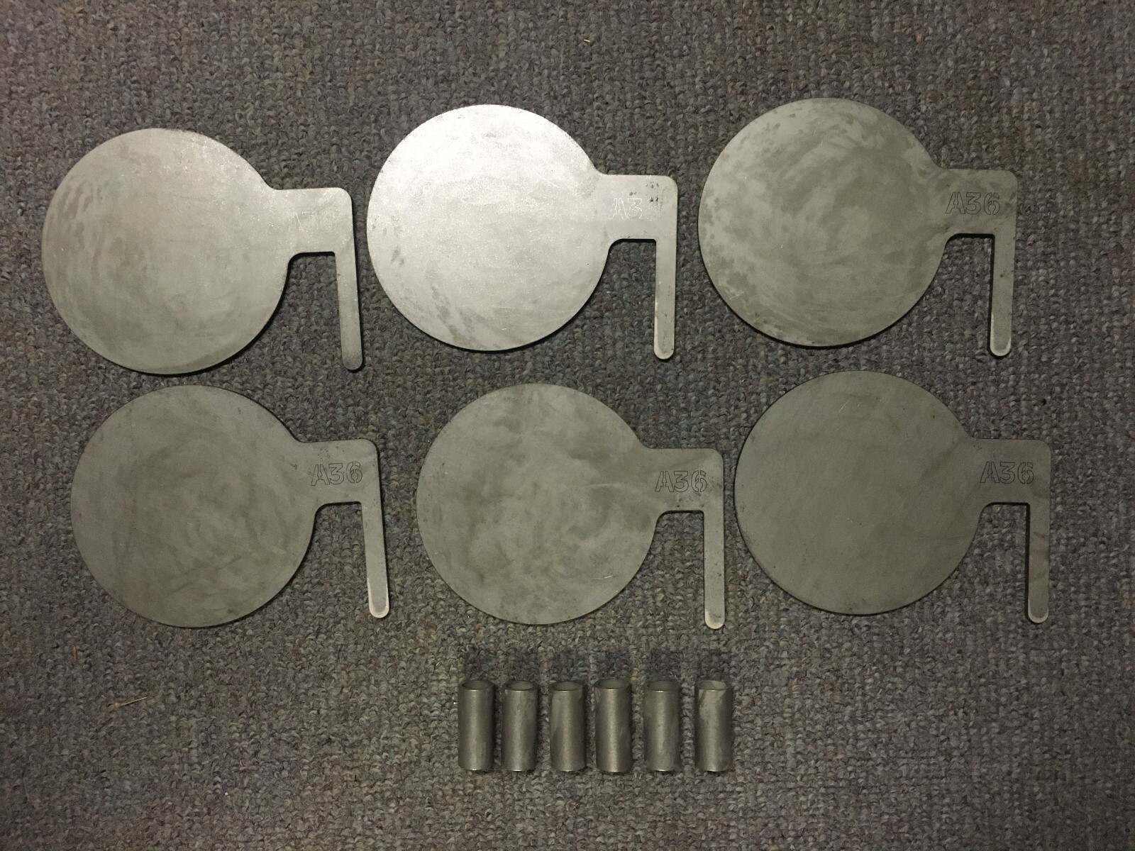 A36 Steel Target Dueling Tree DIY Kit 6pc 4" x 1/4" Paddles with Tubes USA MADE!