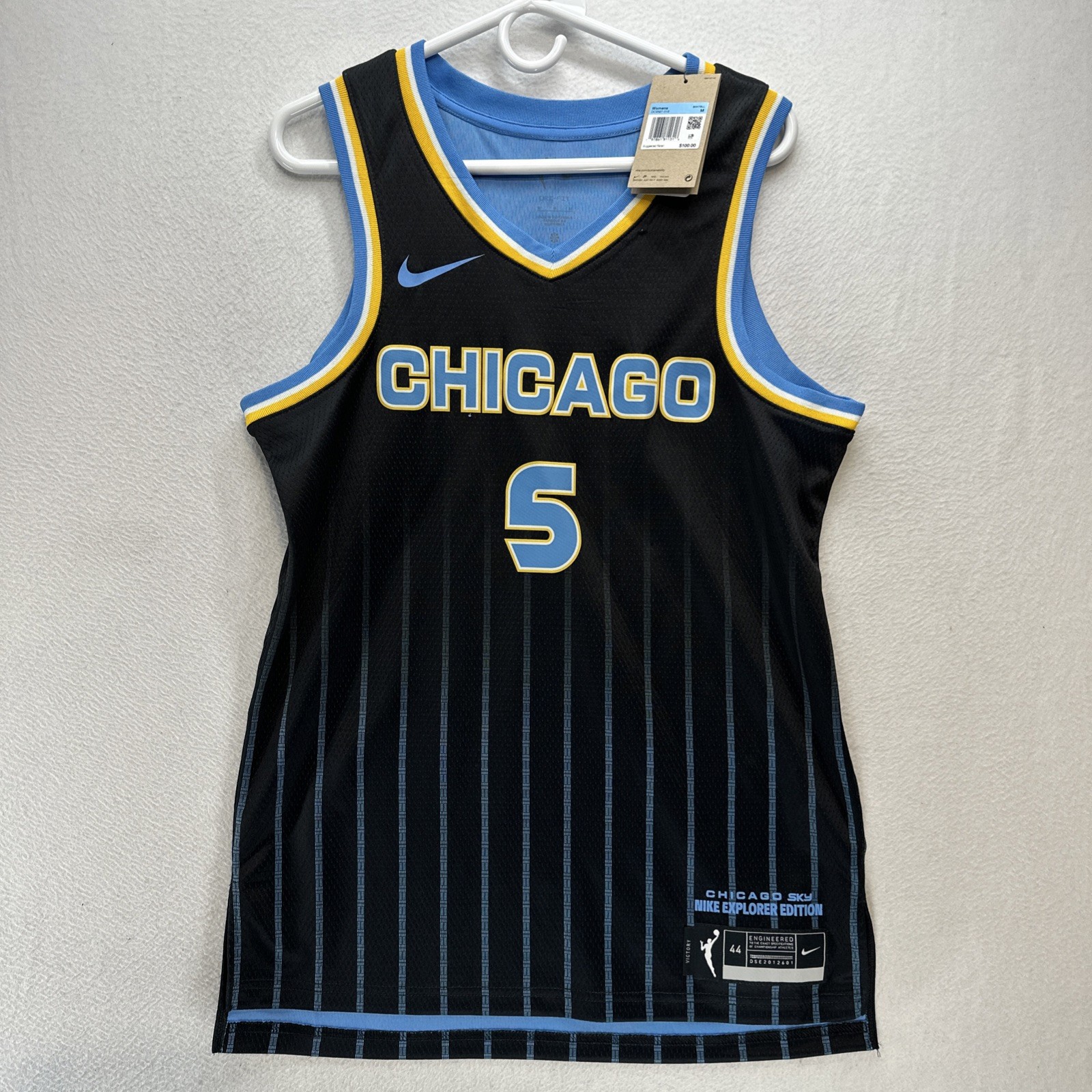 Nike Dri Fit Angel Reese #5 Chicago Sky Explorer Edition Black Jersey Size M