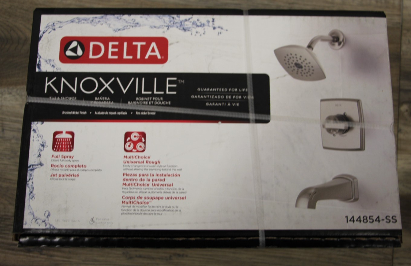 Delta Knoxville 1-Handle Tub/Shower Faucet w/Valve, Brushed Nickel 144854-SS