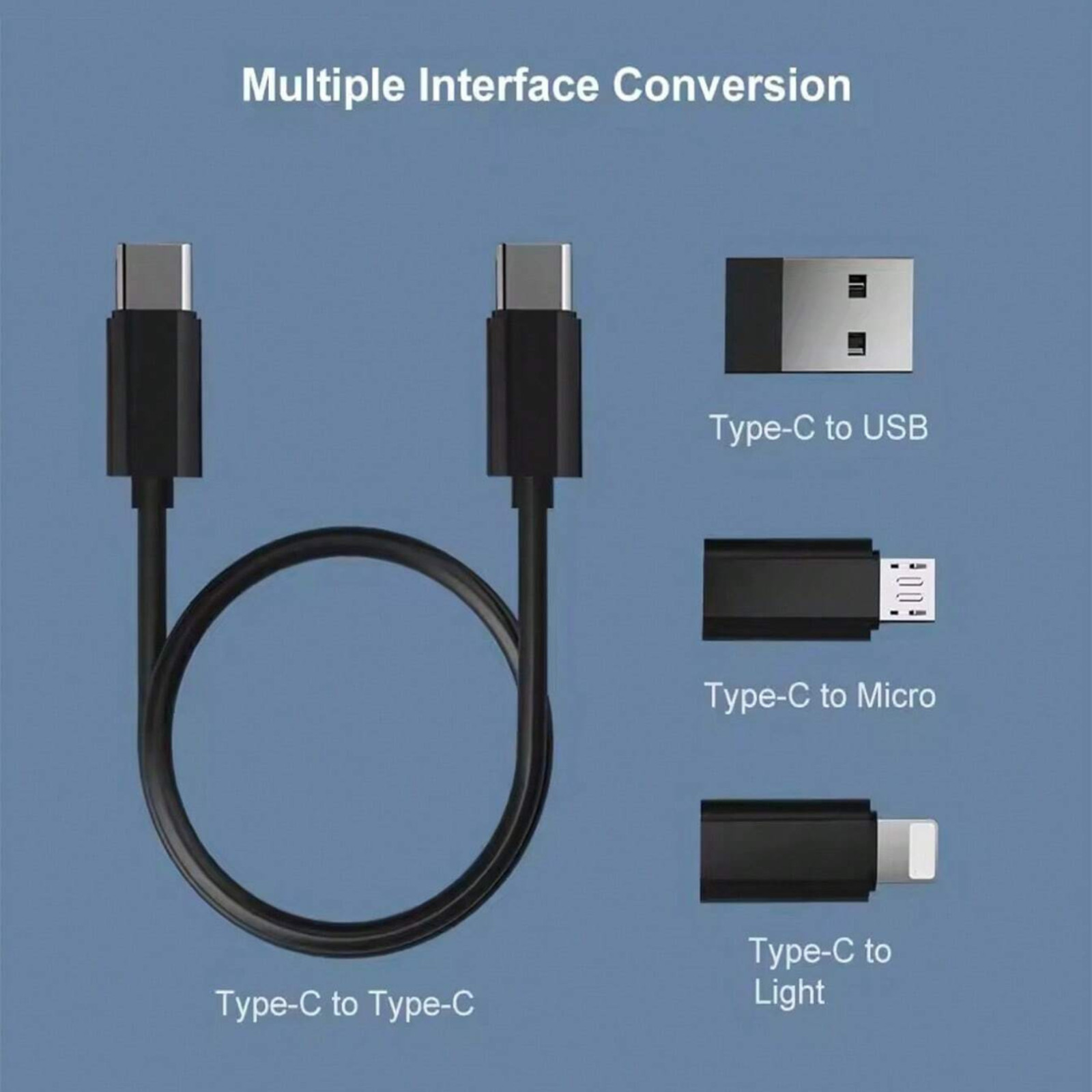 1pc Universal USB Adapter Kit With Multi Charging Cables Storage Case For Phones