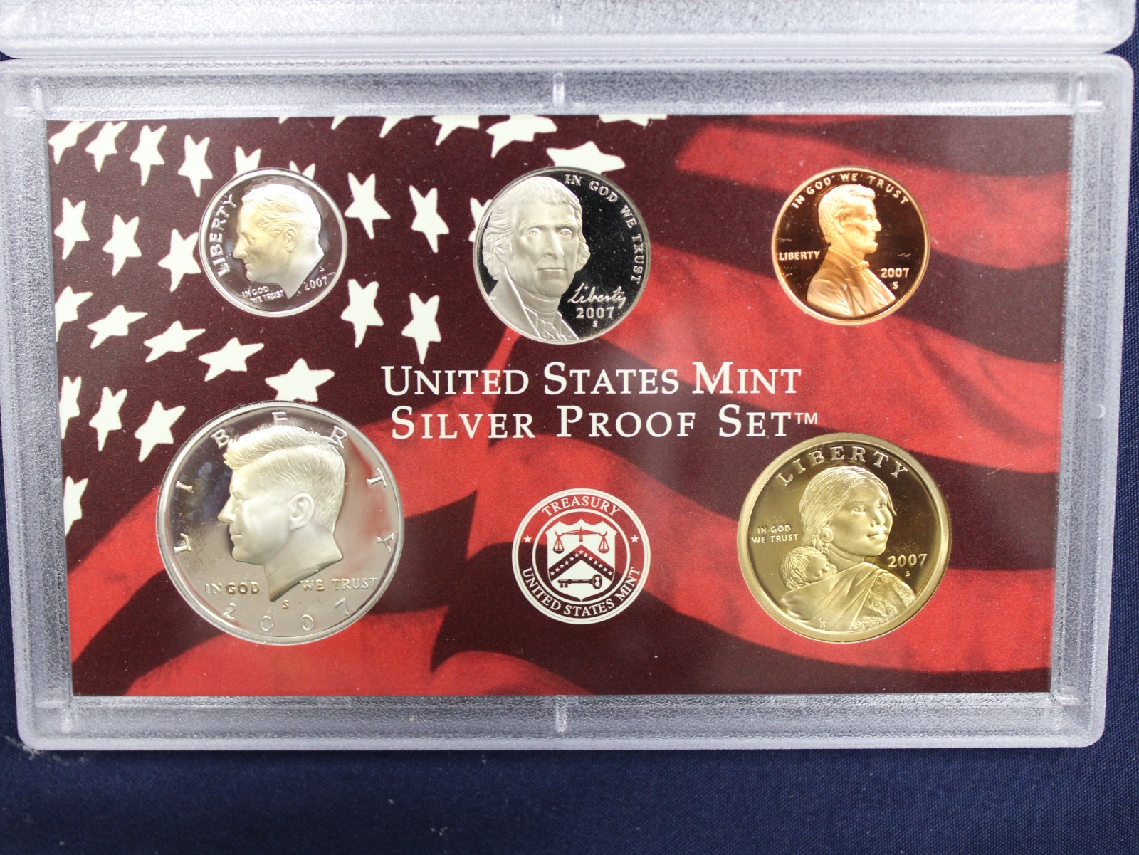 2007 United States Mint Silver Proof Set S Mint $1 w/ Box & COA