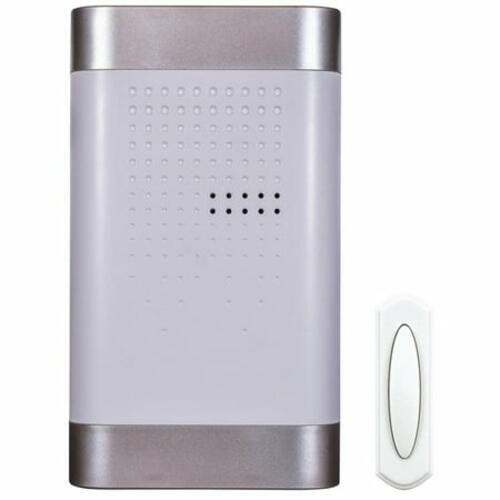 Defiant Wireless Battery Operated Doorbell Kit with Wireless Push Button White