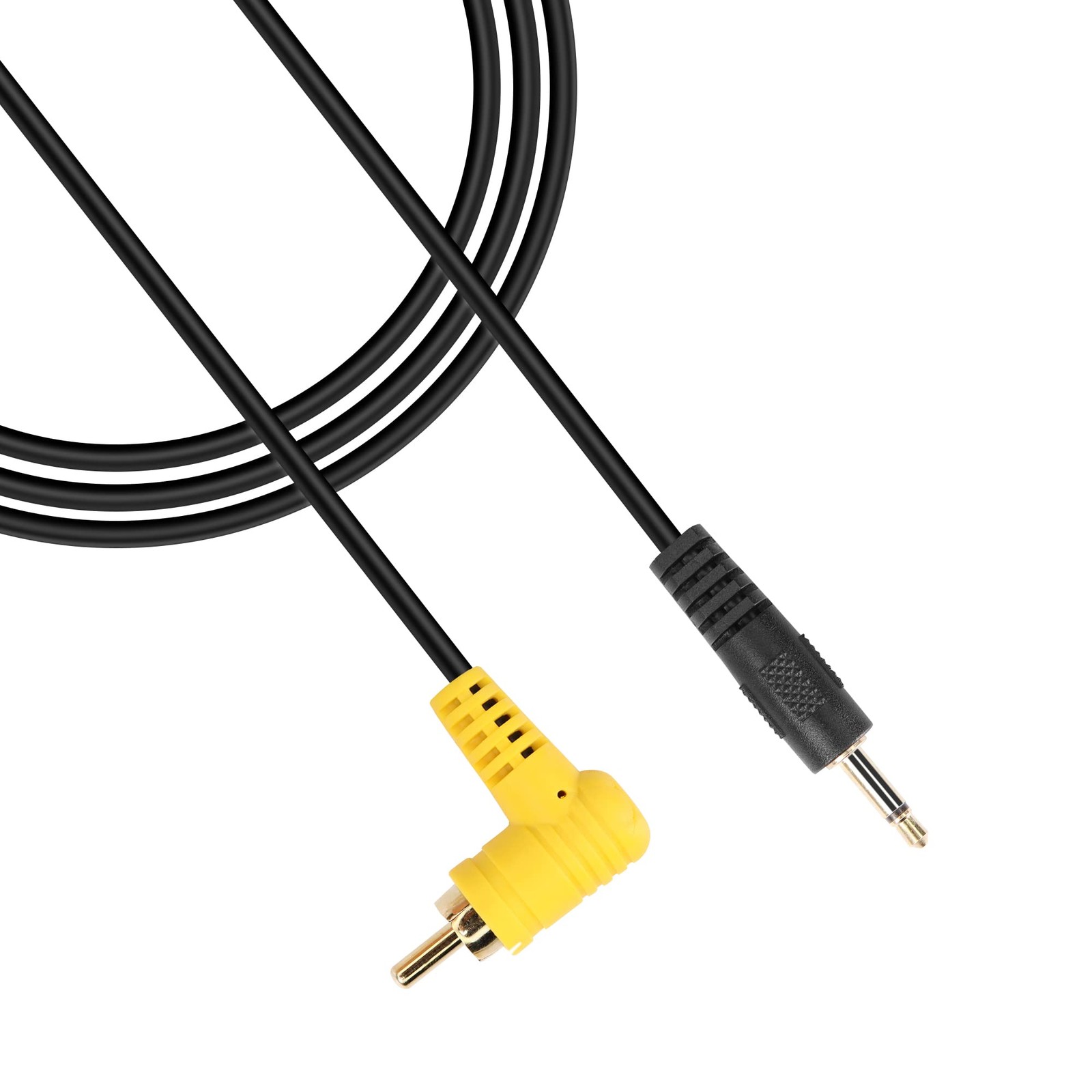 PNGKNYOCN 3.5mm Mono to RCA Cable ，90 Degree Right Angle Male Black