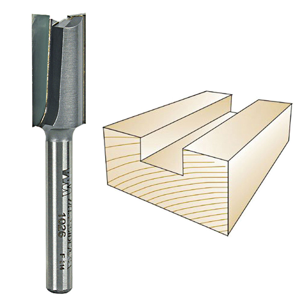 Whiteside Straight Bit, 1/4 in. SH x 1/2 in. CD x 1 in. CL