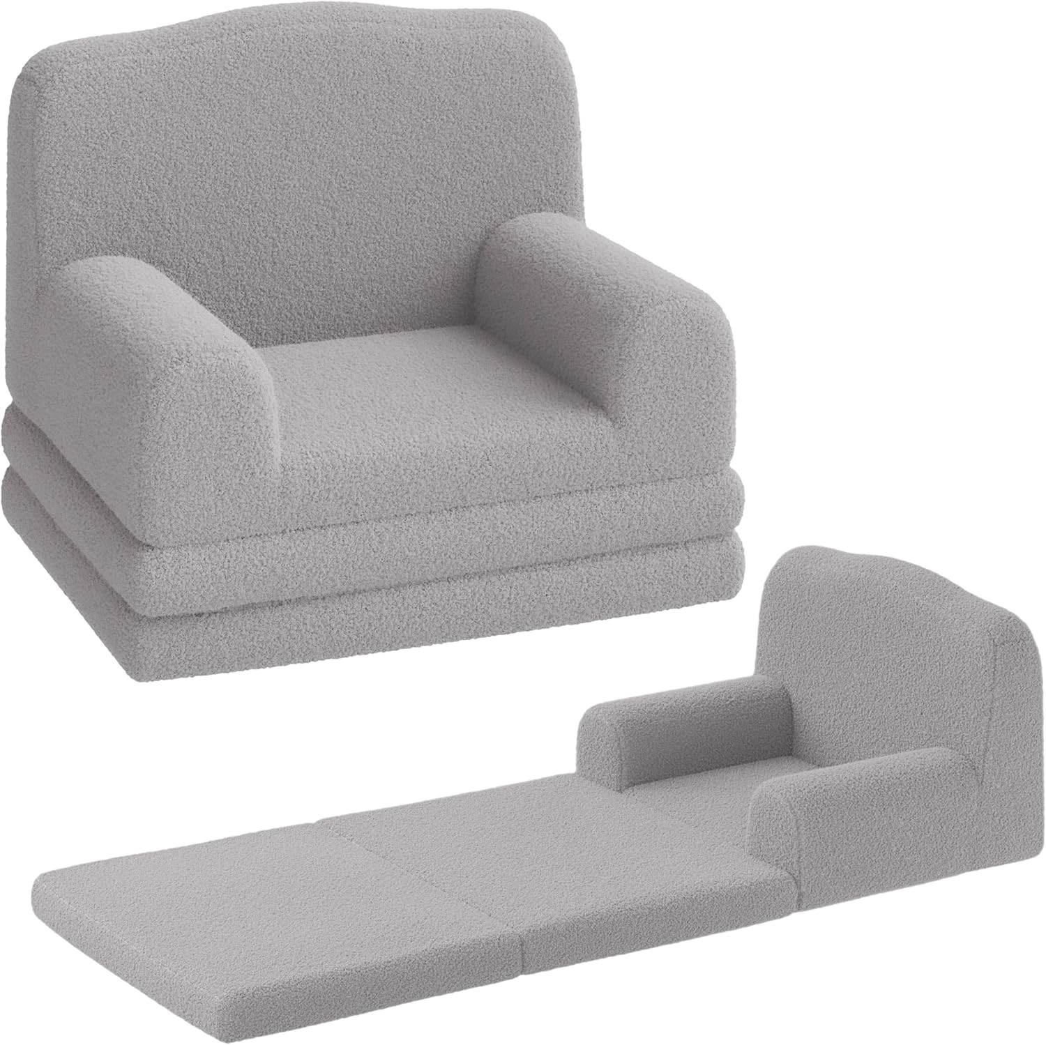 Kids Couch 2in1 Comfy Toddler Couch Fold Out Convertible Sofa Lounger Kids Chair