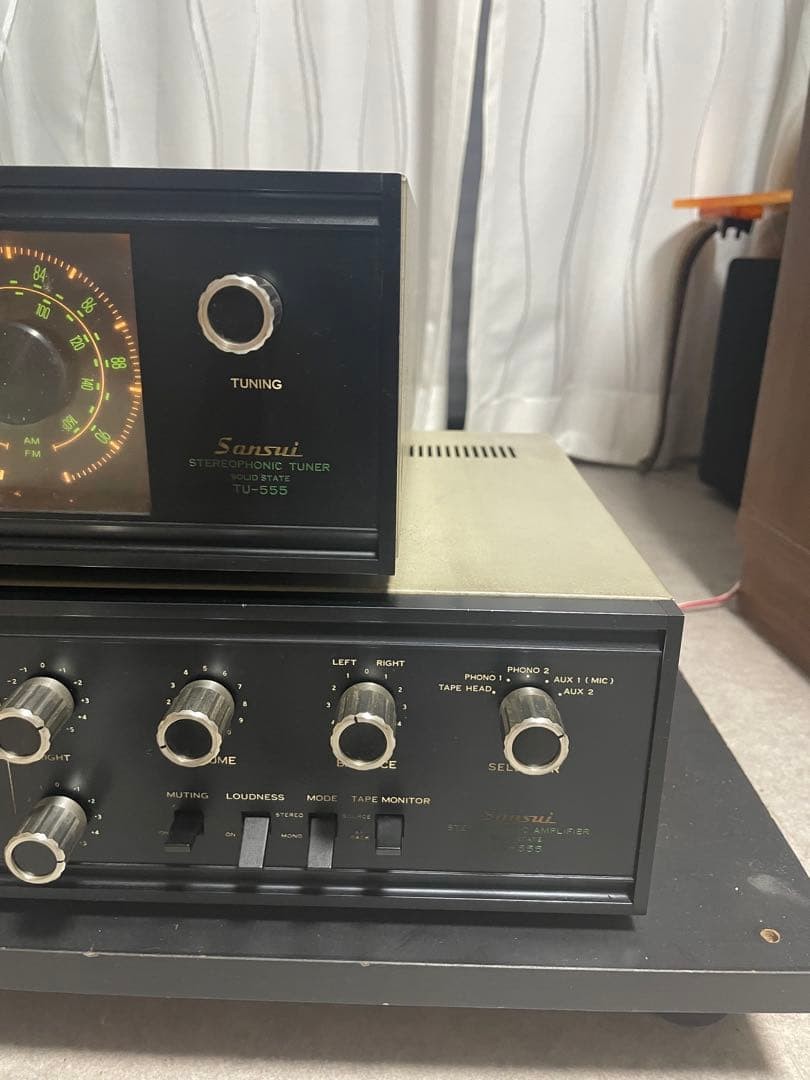 Sansui AU-555 Amplifier TU-555 Tuner Vintage 1970s Japan For Repair w/ Schematic