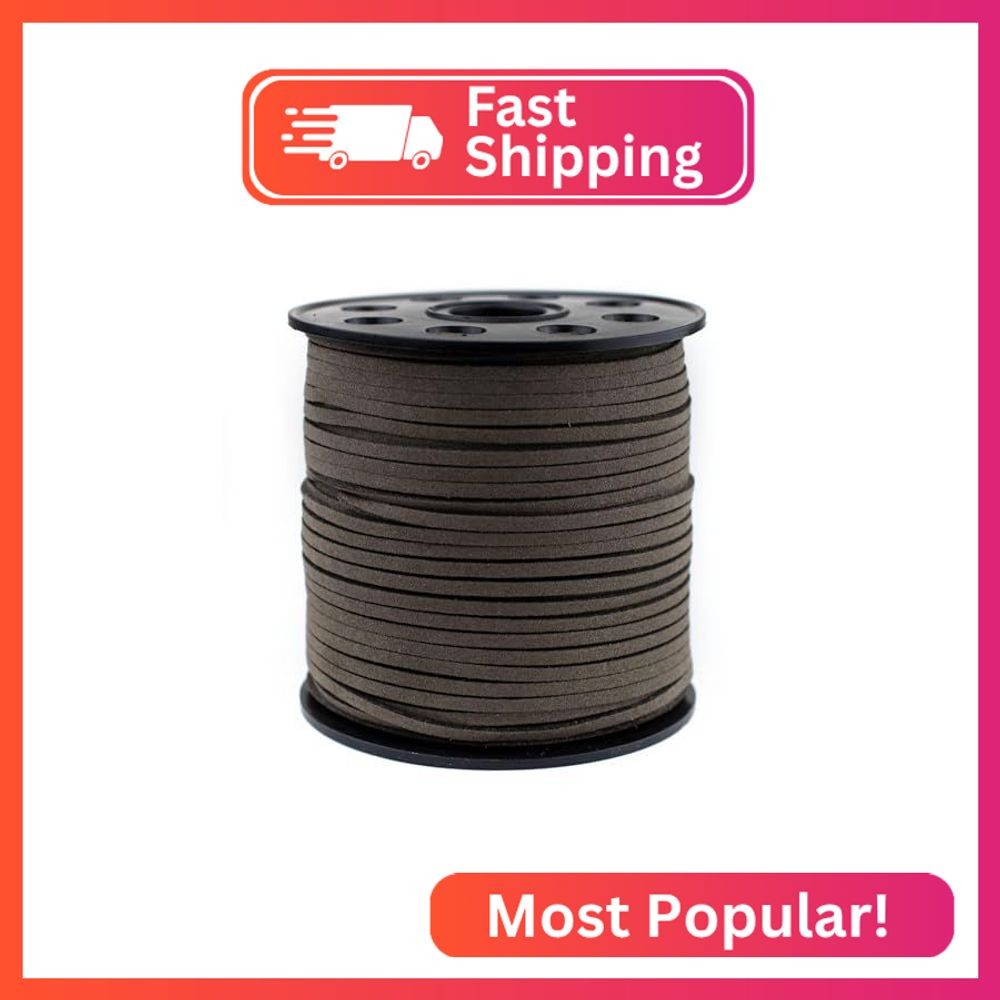 The Bead Chest 100 Yards 3mm Wide Jewelry Making Flat Micro Fiber Lace Faux Sued