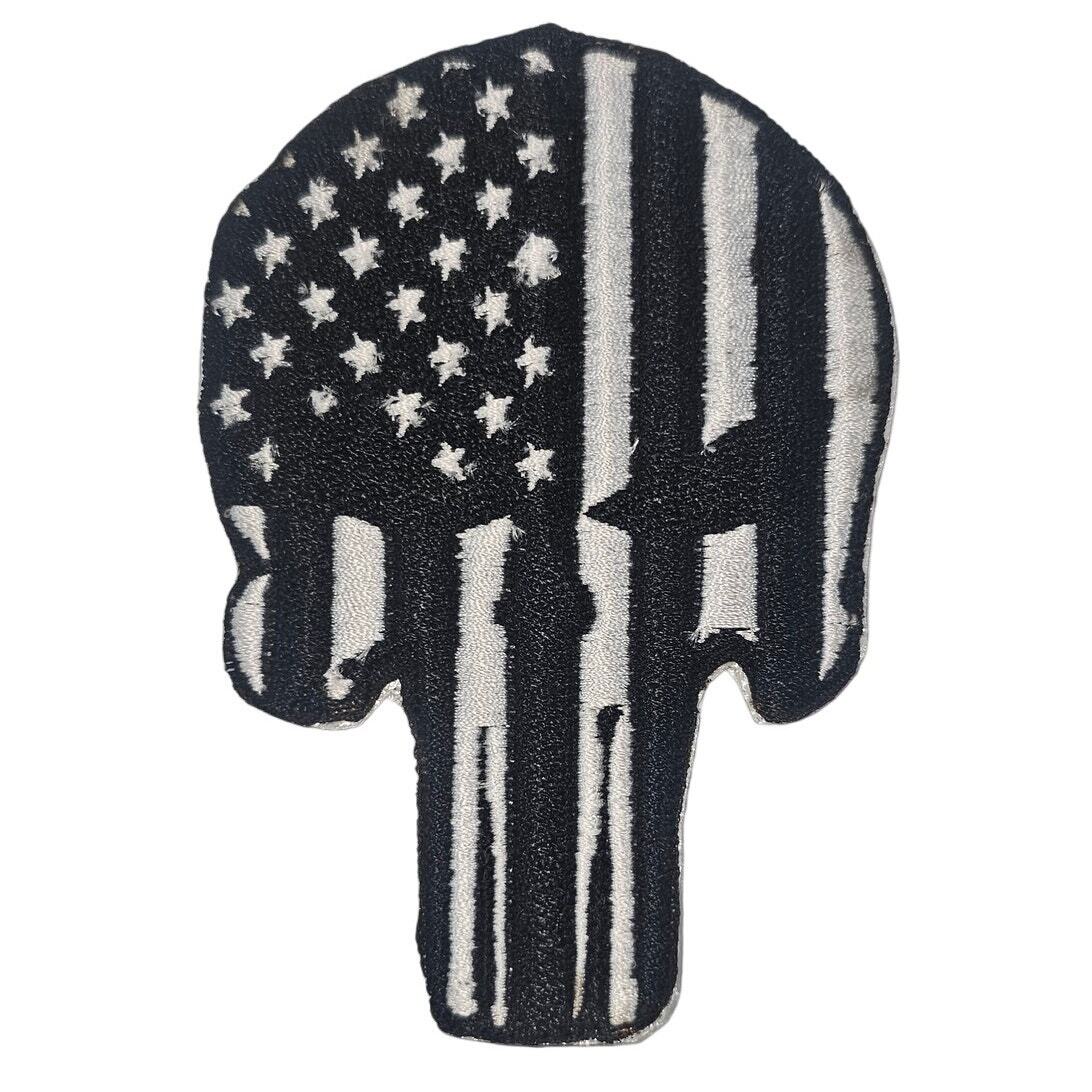 Punisher American Flag Embroidered Iron-On Patch