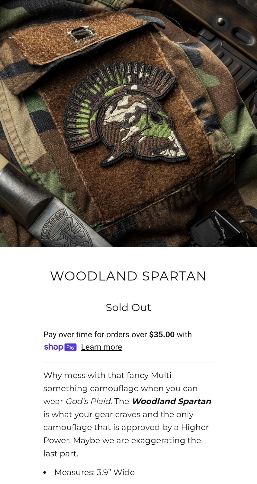 Modern Arms Woodland Spartan Patch