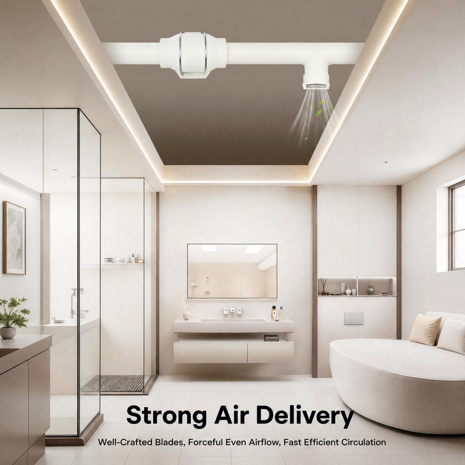 6''High Efficiency Inline Duct Fan for Mixed Flow Ventilation Exhaust System 11V