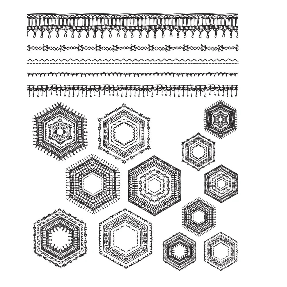 Tim Holtz Stampers Anonymous "PATCHWORK PIECES" Rubber Stamp Set CMS270