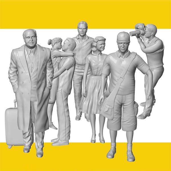 O SCALE EVERYDAY FIGURES (BATCH B)  1/48 On3 On30 Lionel RESIN 3DP 250 VARIETIES