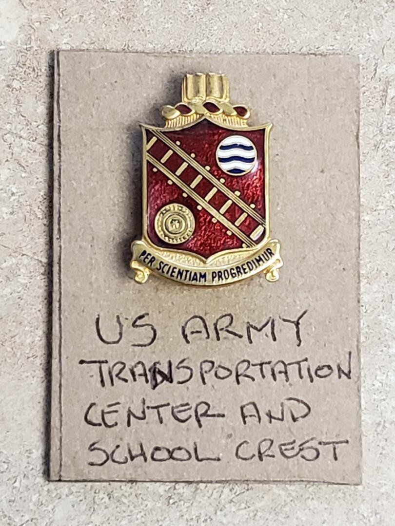 US Army Transportation Center School Unit Crest DUI (original)