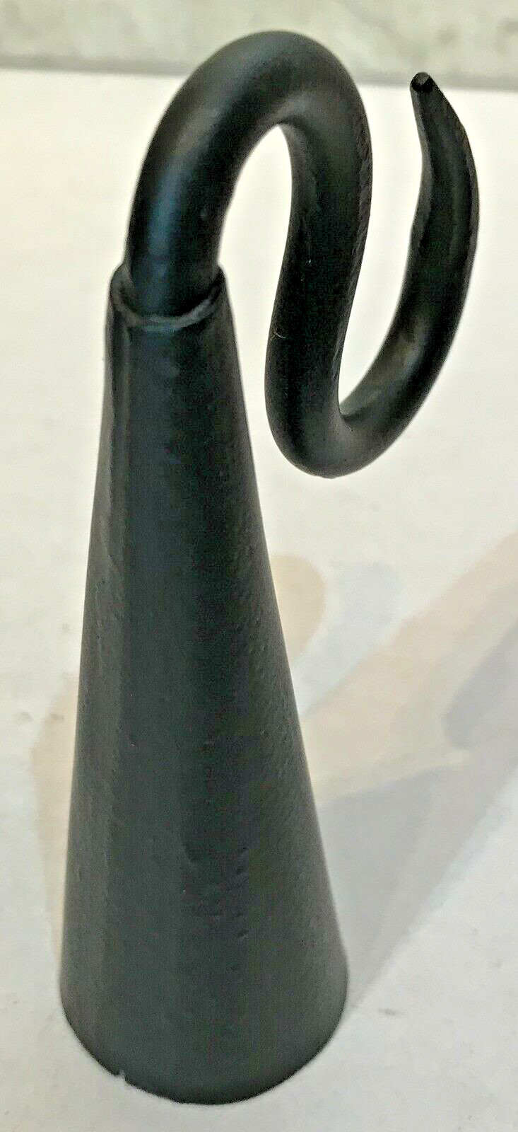 New Antique Style Hand Worked Iron CANDLE SNUFFER Cone Shape Finger Loop & Hook