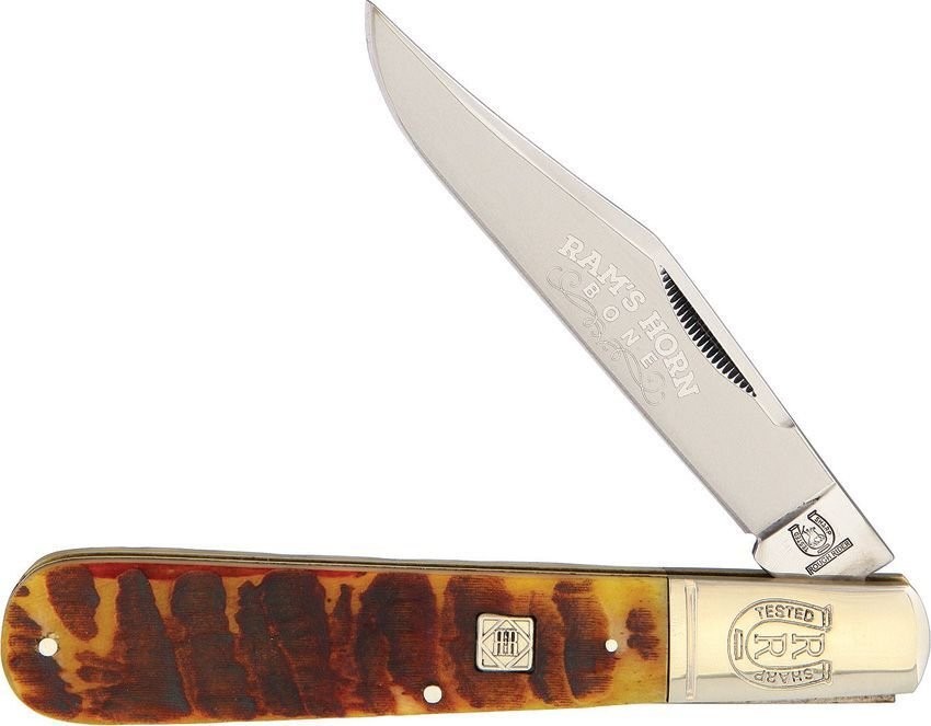 Rough Ryder Rams Horn Handle Big Daddy Stainless Folding Knife - KB123 - RR1595