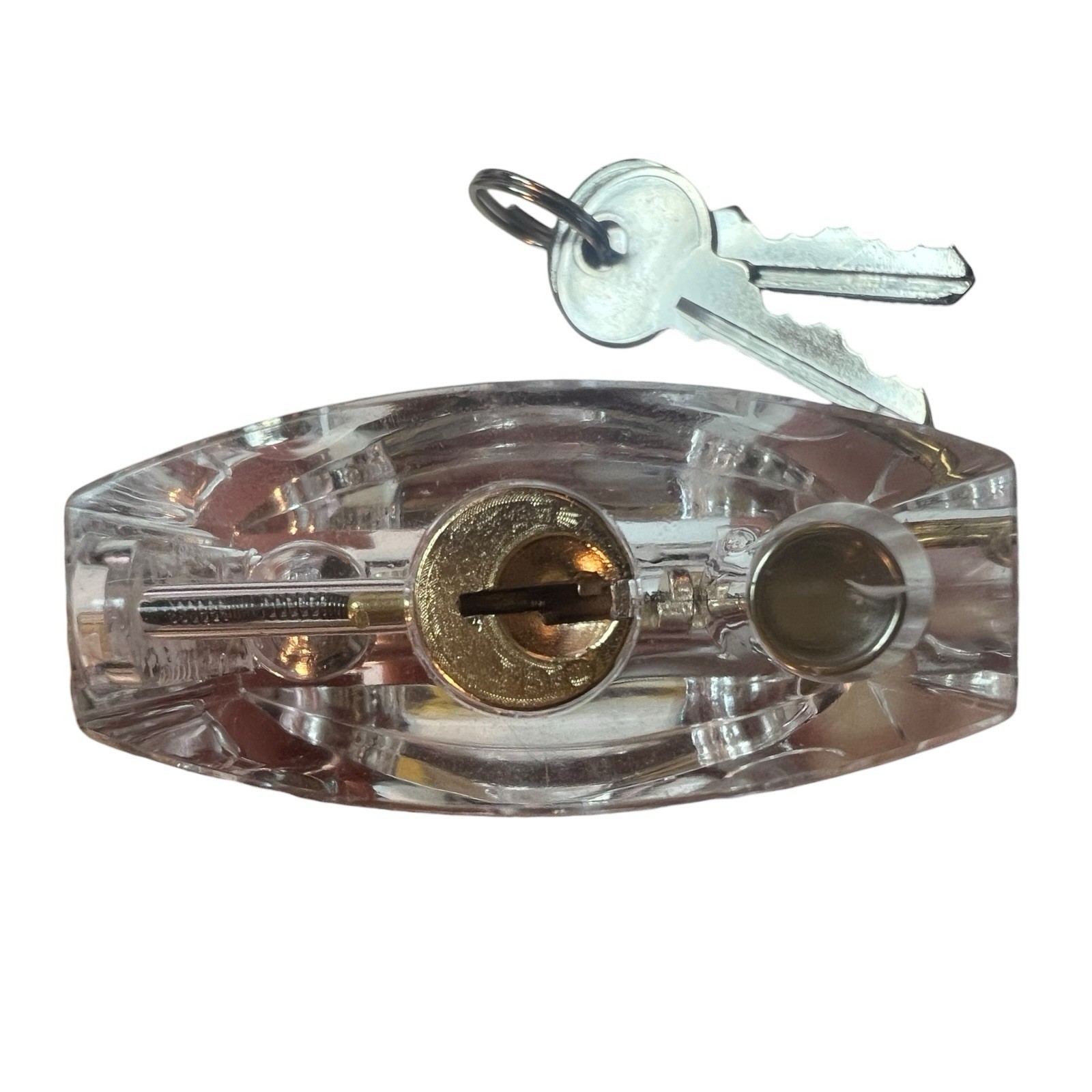 KAK Transparent Practice Padlock with Keys | 80x50mm Visible Locksmith Cutaway