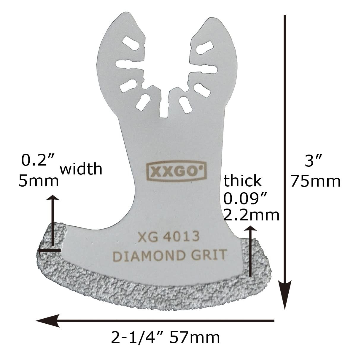 XXGO 4 Pcs Diamond Oscillating Multi Tool 4 Blade Kits B, Silver
