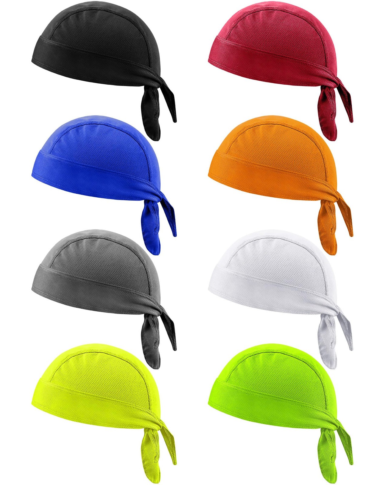 Foaincore 8 Pack Do Rag Skull Caps for Men Sweat Wicking One Size, Colorful