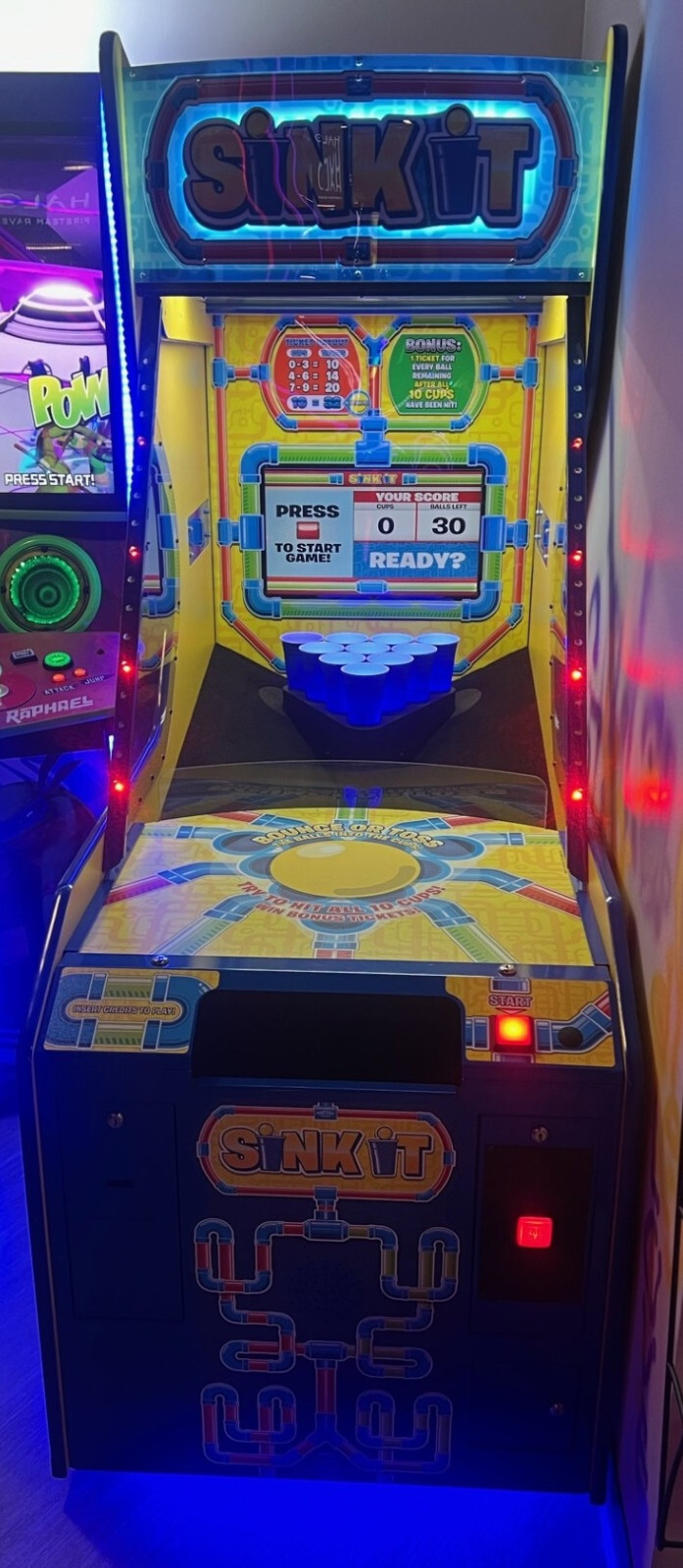 SINK IT BEER PONG ARCADE MACHINE by BAYTEK (Excellent) *RARE*