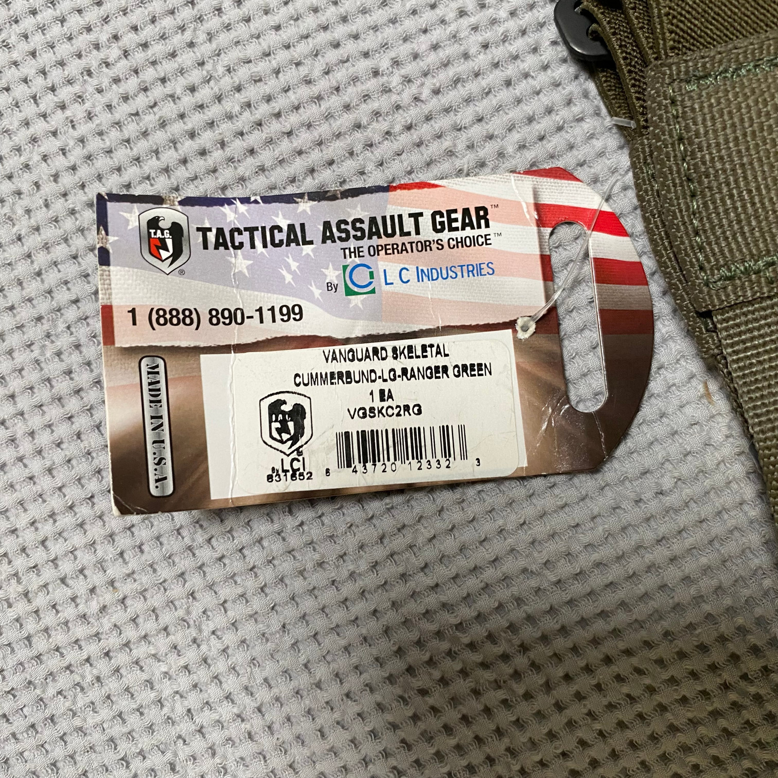 TAG Crye AVS Skeletal Cummerbund Tactical Assault Gear RANGER GREEN LARGE