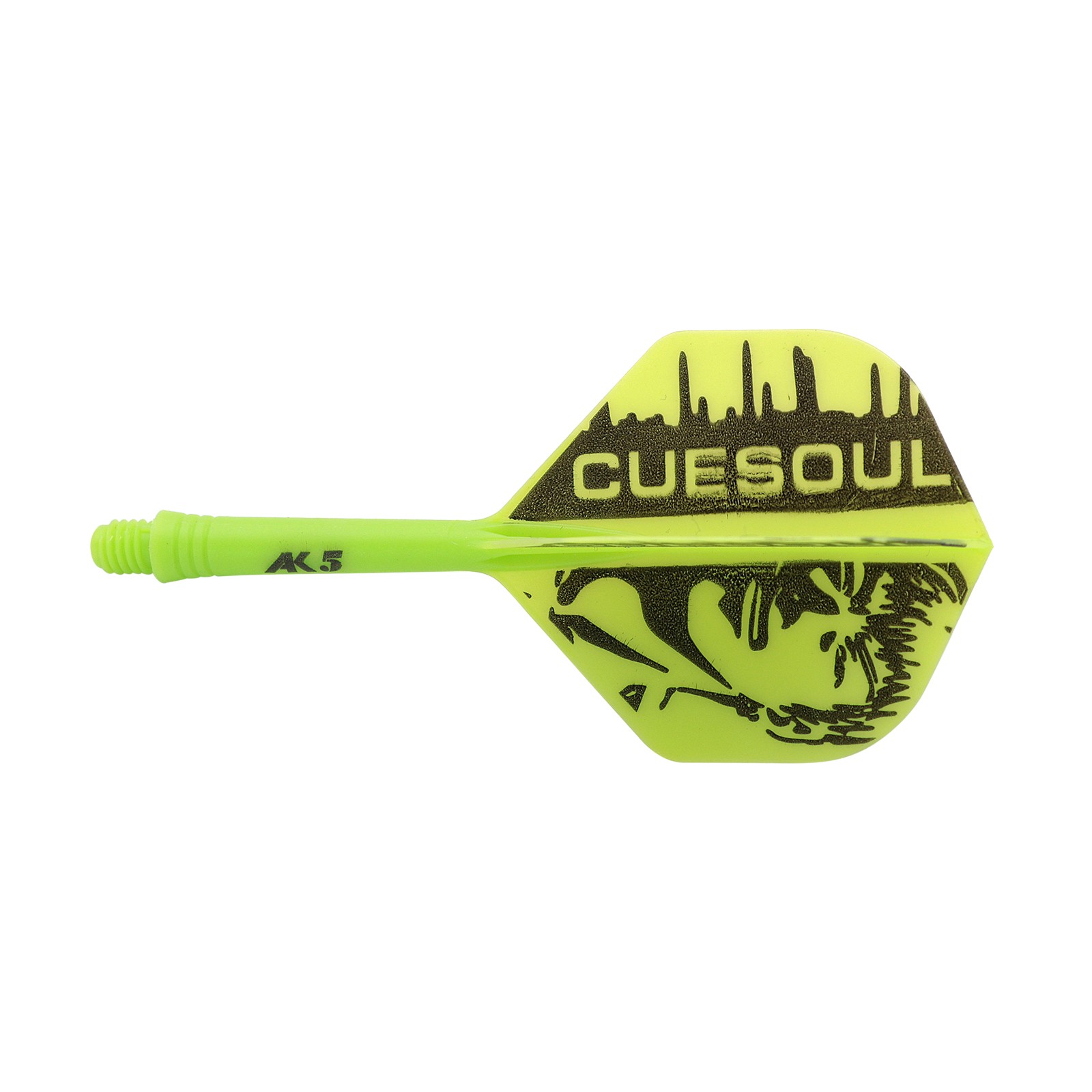 CUESOUL Integrated Dart Shaft and Flights 6 Pcs Standard Shape-Green Man 28mm