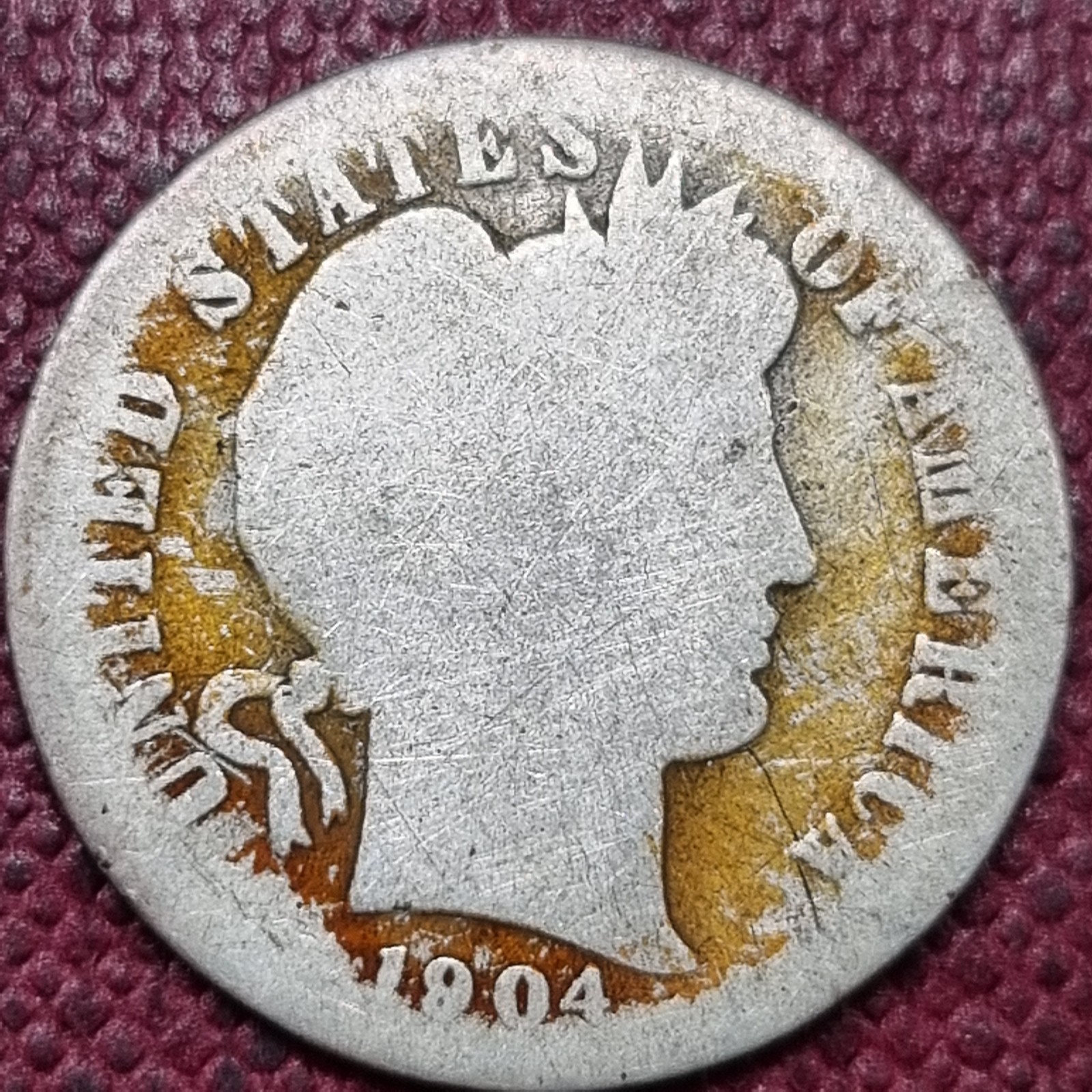 1904 S Barber Dime 10c Circulated #102218