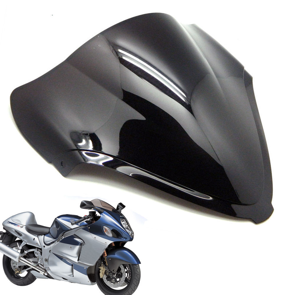 Black Double Bubble Windshield Shield For Suzuki Hayabusa GSX1300R 2008-2018