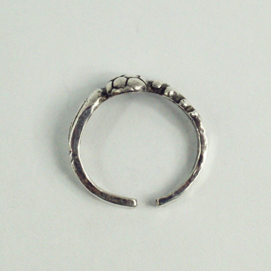 sterling silver soccer ball ring or toe ring size 2.5 adjustable