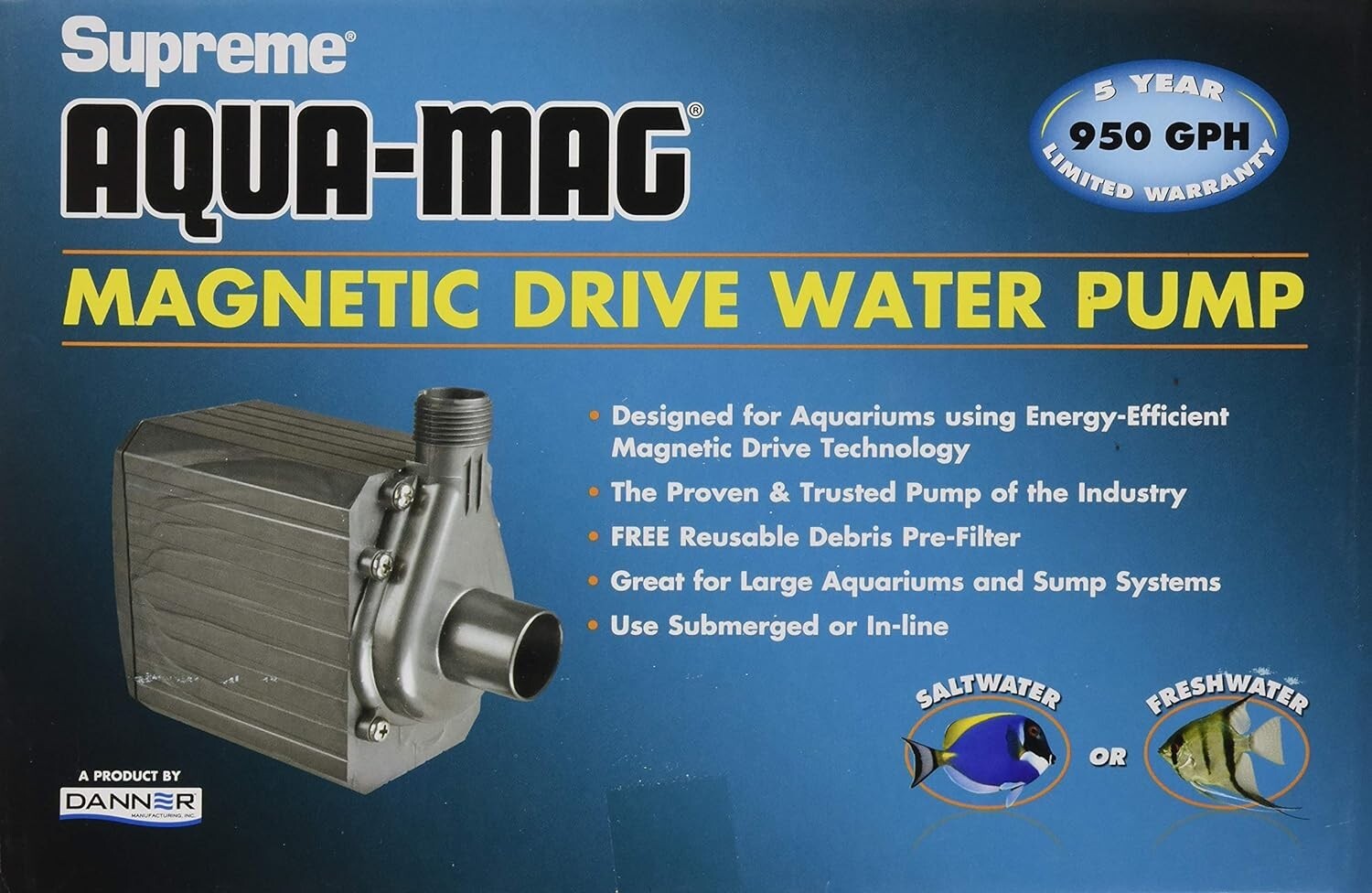 Danner Manufacturing, Inc. Supreme Aqua-Mag 950 GPH Magnetic Drive Water Pump